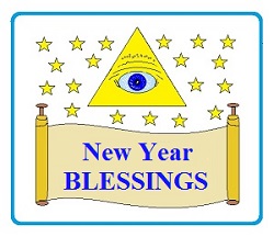 All-Seeing Eye of God with Scroll and New Year Blessings