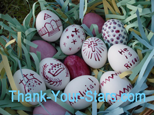 Close-up of Easter Eggs in Easter Egg Basket 02