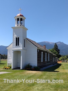 Exterior Saint Mary's Mission Church in Montana