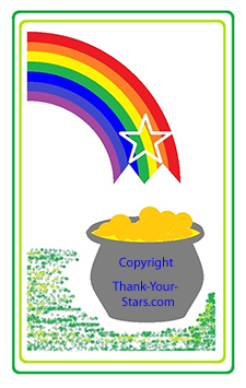 Image of pot of gold at the end of the rainbow