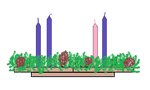 Advent Wreath with Lit Candles