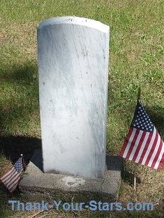 White Gravestone with 2 Flags